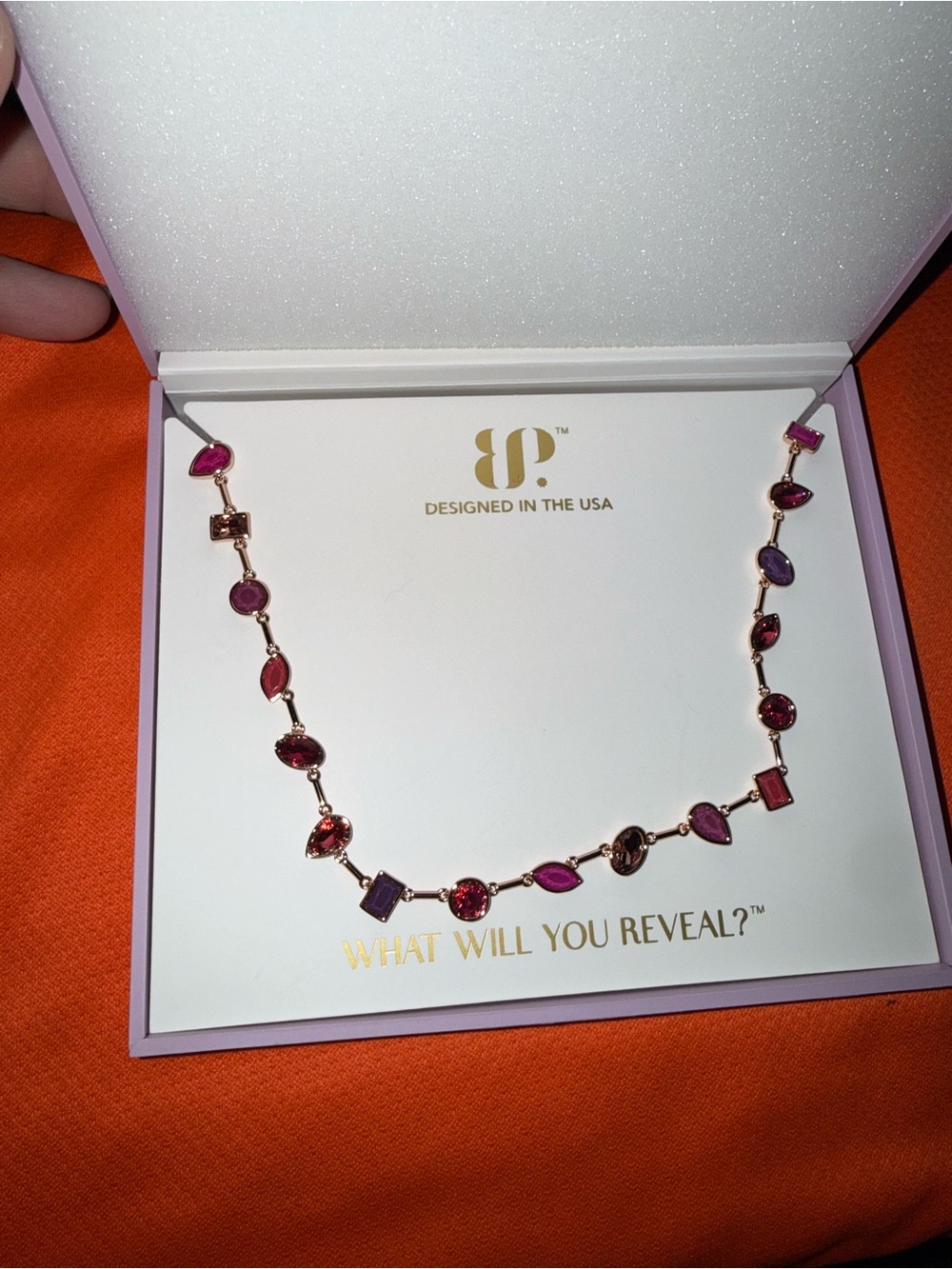 bp Pink Multi-Stone Necklace with Rose and Fuchsia Accents